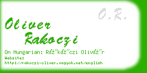 oliver rakoczi business card